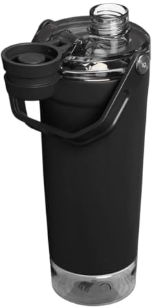 LUPATDY rostfritt stål mugg med pulverfack 600 ml, termosmugg med blandad kula, läckagesäker metallkopp för proteinshakes, smoothies, fitness och sport