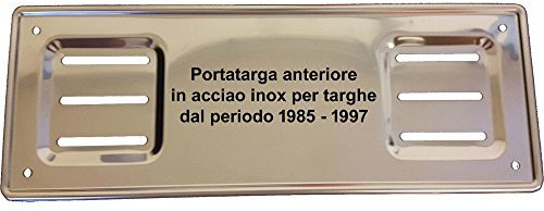Targhe Storiche -Portatarga Anteriore Auto Epoca dal 1985 al 1997, Progettato per Auto Classiche d’Epoca, Made in Italy [Acciaio Inox]