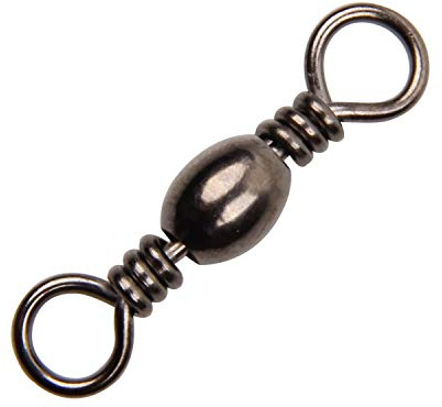 Fishing Barrel Swivels - 50/100 pcs Rolling Ball Fishing Swivel with Solid Ring Fishing Tackle Accessories Hook Line Connector Copper with Stainless Steel Black Nickle Coated Test Strength 35 - 165lbs