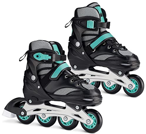 Navaris Inline Skates für Jungen & Mädchen - Inline Rollschuhe größenverstellbar - Inlineskates mit Werkzeugsatz - Größe einstellbar