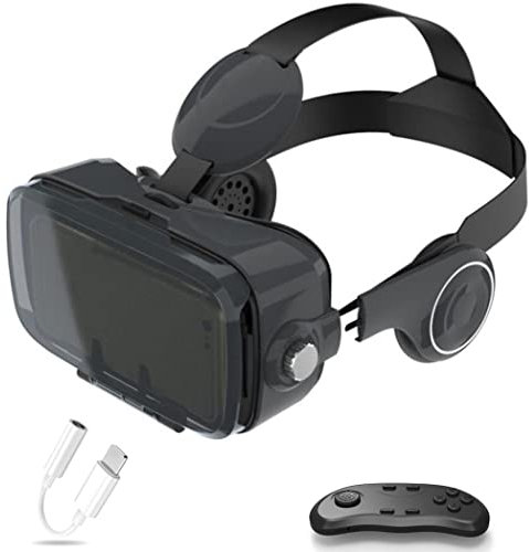 Gafas de Realidad Virtual, 3D VR Gafas con Controlador Bluetooth para Juegos Visión Panorámico VR Glasses para iPhone 13 Pro Max/13 Pro/13/12/11, para Samsung Galaxy S21, Huawei, Xiaomi