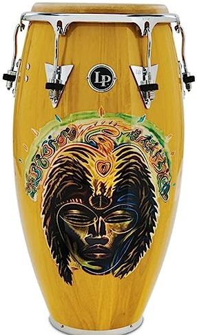 Latin Percussion Conga Santana Africa Speaks Conga 11 3/4 LP559X-SAS, Vibrant Yellow, chrome Hardware