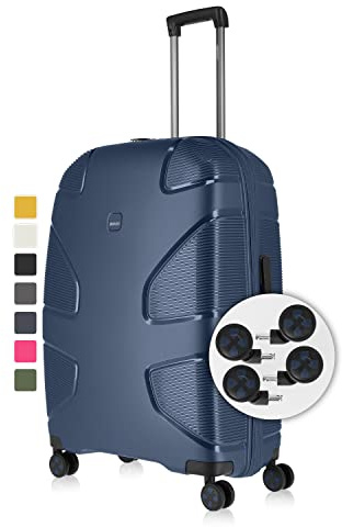 IMPACKT IP1 Hartschalen-Koffer L - 76x51x31 cm, 106 L, 4,3 kg - TSA-Schloss, auswechselbare Rollen - aus recyceltem Material - 6 Jahre Garantie