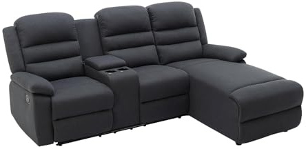 Vente-unique - Canapé d'angle Droit Relax en Tissu Anthracite Macedonia