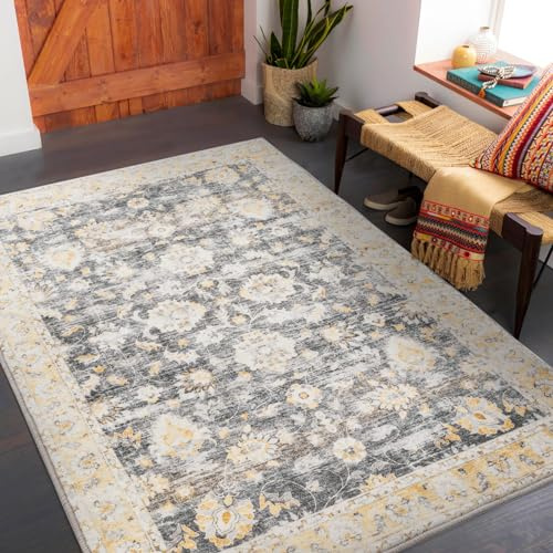 Carvapet Alfombras de Pasillo 90x150cm Alfombra Corredor Antideslizante Larga Alfombras de área Lavable Suave Microfibra Alfombra Comedor Pasillo(Gris)