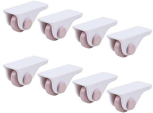 ihreesy 8 Stück Selbstklebende Rollen Räder, 26mm Klein Möbelrollen Kastenbockrolle Mini Bockrollen Radrollen Plastik Laufrollen Drehbare ​Rollen für Mülleimer Vorratsbehälter,Rosa