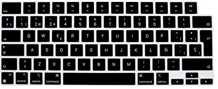 Cubre Teclado Español Compatible con MacBook Air15/Air13/ Pro14/Pro16 M5 M4 M3 M2 (A3434 A3240 A3241 A3112 A3401 A3185 A3403 A3186 A3113 A3114 A2992 A2918 A2779 A2991 A2780 A2681 A2941 A2442) - Negro