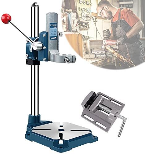 DYK&NX 90° Schwenkbar Bohrständer Werkbank, Verstellbarer Ständer Bohrmaschinenständer, Elektrischer Bohrerhalter mit Klemme, passend für viele Modelle Bohrmaschine