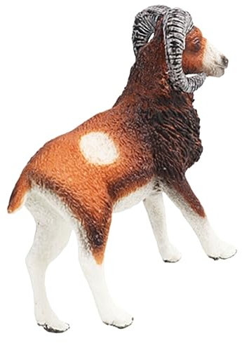 DRESSOOS Basteln Für Kinder Simulation Ziege Tiermodell Schreibtischaufsatz Modelle Kunsthandwerk Kunstharz Wildtierfiguren es Mufflon-Modell Anzahl Dekorationen Zubehör Statue Kind