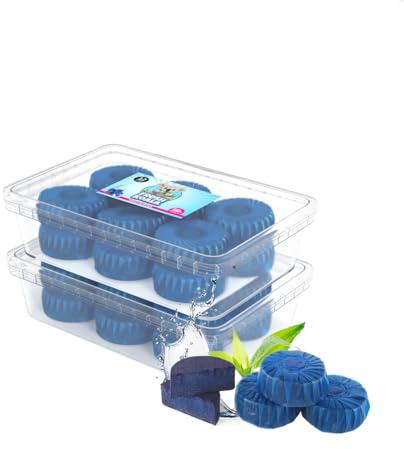RMBO Nettoyant WC - Pack de 24 Blocs WC Eau Bleue, Blocs de Toilette Encastrés pour Réservoirs Grohe et Geberit, Action Rapide en 5 Minutes, Fraîcheur Durable de 3 Semaines par Bloc
