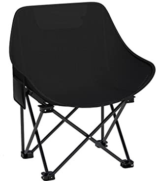 GONGGUJ Outdoor Klappstuhl Camping Tragbarer Klappliegestuhl Angelstuhl Kleiner Hocker Campingausrüstung langlebig (Farbe: Schwarz) (Schwarz)