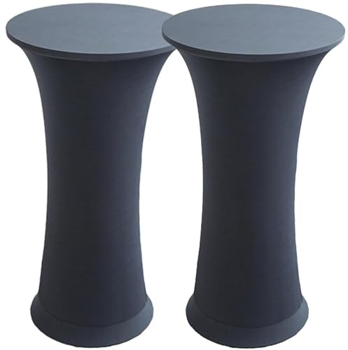 Stehtisch Hussen Stehtische Spandex Stretch Tischdecke, Für Tische Mit Rundem Boden Tische Mit Runder Fußplatte Runder Bistrotisch Stehtisch (Grey Dark,60cm-2PCS)