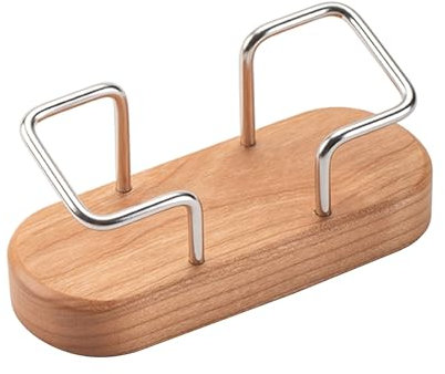 muso wood Visitenkartenhalter Holz Visitenkartenständer aus Kirschholz und Edelstahl, Visitenkarten Aufbewahrung Visitenkartenaufsteller für Büro, Laden, Messe, Ausstellung, Empfang