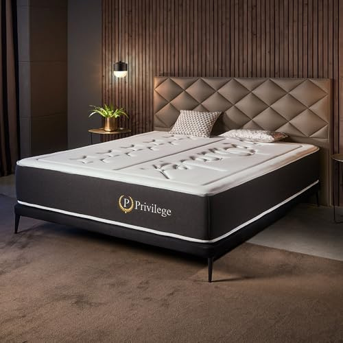 NATURALEX Matelas 140x190 - Épais 30 cm - Mémoire de Forme + Mousse HR + Blue Latex 7 Zones - Confort Ferme - Maintien Durable du Dos - 12 Couches Premium - Réversible - Fabrication UE - Privilege