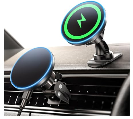CGEAMDY Magnetische Telefonhalterung für Auto, Telefon, Auto, kabellos, Telefonhalterung für Autos, Induktion, 360 ° drehbar, Halterung für Auto, Induktion