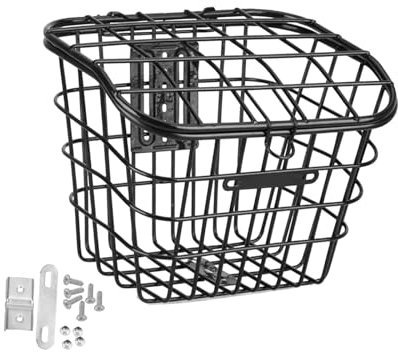 Baoblaze Fahrradkorb zum Aufhängen, Fahrradkorb mit Deckel, Einkaufskorb für Fahrräder, Hundeträger, Zubehör, Fahrradlenkerkorb für Mountainbikes, Schwarz