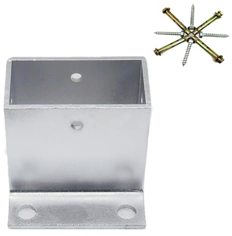 GZKDKZB 40 60 100 MM Rectangular Deck Post Anchor Base, Concrete Post Support Anchor for Porch Railing/Outdoor Pavilion, Post Holder Bracket with Expansion Screws/Wood Screw(21x41x60MM)