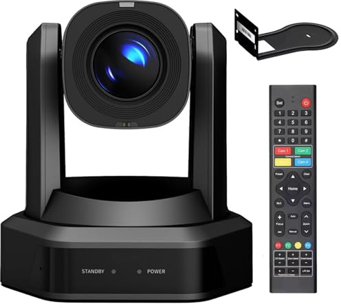 Runpu AI Auto Tracking PTZ Camera,20X Optical+16X Digital Zoom IP Live Streaming Camera, FHD 1080P 60FPS, PoE LAN USB3.0 PoE HDMI Outputs for Church Services Worship Corporate Education,RP-HD66A-20