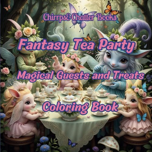 Fantasy Tea Party, Fantasy Tea Party Coloring Book: Magical Guests and Treats, Cute and Fun Fantasy Coloring