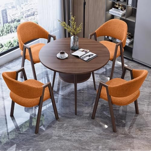 Konferenztisch-Set mit Stühlen, einfacher kleiner runder Tisch für Büro, Konferenzraum oder Küche, Esszimmer, doppellagiges Design für Business und Kaffee