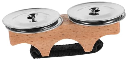 Kisangel Mini Finger Tamburin Metall Schellen Handheld Instrument Holz Beckenglocken Schlaginstrument Für Erwachsene Junge Mädchen Musikalisch Zubehör
