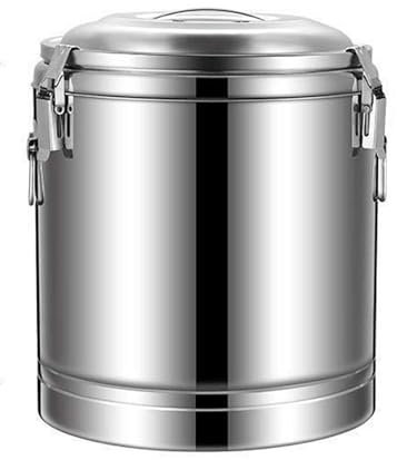 Contenedor térmico de transporte, cubo aislado de acero inoxidable 304 con tapa y anillo de goma, calentador de alimentos, contenedor térmico, transportador de sopa aislado for comedores escolares, ho