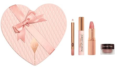 Charlotte Tilbury Pillow Talk Icons On The Go Lip & Eye Kit – Make-up Set für Lippen & Augen - Geschenkset Herz