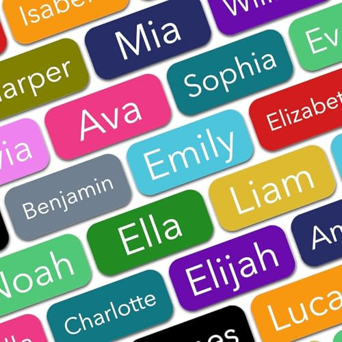 Étiquettes personnalisées Hadantto (120 étiquettes) Étiquettes de vêtements étiquettes de noms imperméables pour vêtements, bouteilles, sacs à dos et fournitures scolaires (petit (0,9 x 0,4))