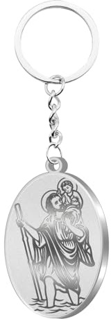 cotigo - LLAVERO santos de españa, llaveros originales para mujer y hombre, para y o para regalar regalos originales para hombre y mujer. (SAN CRISTOBAL ACERO)