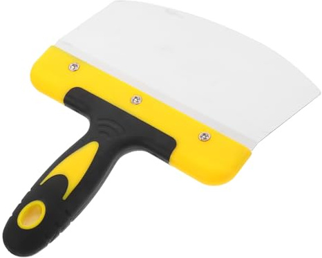 BAZEITFLOW Raschietto in Acciaio Inossidabile Multifunzione per Pulizia e Stucco Spatola Curva Ergonomica per Rimozione Intonaco Vernice Carta da Parati e Riparazioni Muro