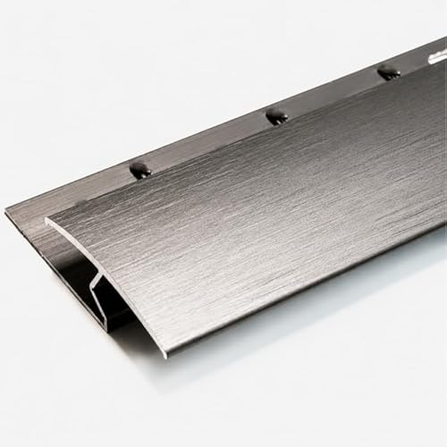 FloorPro Carpet to Laminate/Hard Flooring Doorbar - 0.9m - Z Section - Aluminum Threshold Transition Door Trim Strip - Brushed Pewter