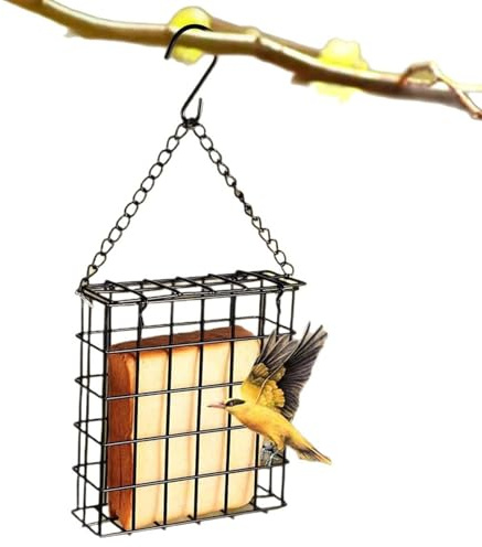 para pájaros al Aire Libre – Jaula Colgante | Distribuidor de pájaros Silvestres de Metal – Alimentador de jardín Resistente a la Intemperie para pinzones, Tetas, gorriones, observación de