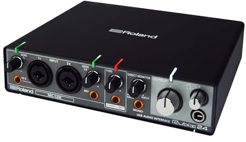 Interfaccia audio USB Roland Rubix24 2-In/4-Out | Audio ad alta risoluzione | Registrate con microfoni, chitarre, tastiere e altro | Costruzione compatta e durevole | Compatibile con Mac, PC & iPad
