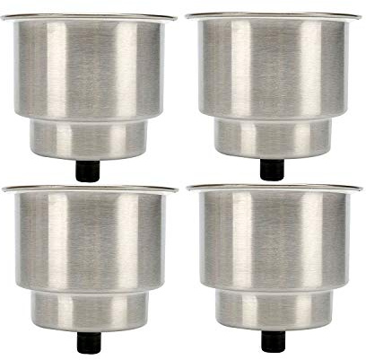 FreeTec rostfritt stål kopp dryckeshållare med avlopp marin båt husbil 4 PCS