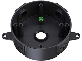 4 Round Electrical Box - Outdoor or Indoor - Recessed or Flush Mount - Electrical Box for Steel Lighting Co Lights - Powder Coated Matte Black