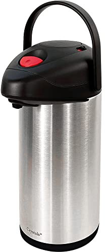 3L / 5L Air Pot Drink Tea Coffee Flask with Pump Action, Vacuum Insulated, Safety Lock & Carry Handle (5L Air Pot Flask)