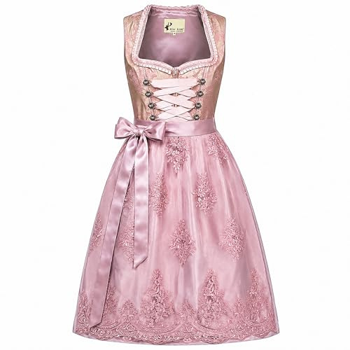 Alte Liebe Midi Damen Dirndl Trachtenkleid inkl. Spitzenschürze Gr. 34,36,38,40,42,44,46