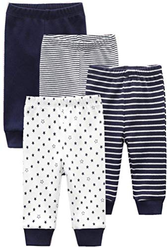 Kiddiezoom Unisex Babyhose für Mädchen Jungen Baby Jogginghose, 4er-Pack