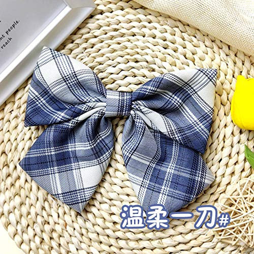 1 coiffe en tissu en épingle à cheveux à nœud à carreaux - Un couteau doux #