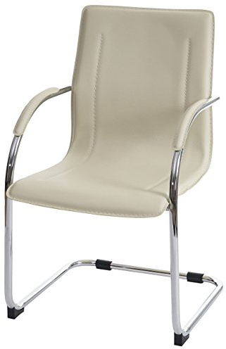 Mendler Esszimmerstuhl Samara, Stahl - Creme | Freischwinger, Küchenstuhl, Lehnstuhl, Stuhl