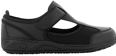SAFETY JOGGER Safety Shoes for Women 6 UK - Camille - Lightweight Comfortable Velcro Work Shoe, Ideal for Nurses, Kitchen or Indoor, Non Slip and Shock Absorbing, Oxypas Black
