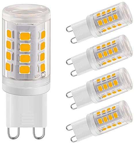 Euxper Lot de 5 ampoules LED G9 2 W blanc chaud, équivalent à une ampoule halogène de 28 W, maïs pour éclairage domestique, sans scintillement, AC 220-240 V