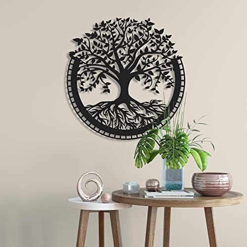 Dekory Art Mural 'Arbre de Vie' en Métal, Décoration Murale Style Industriel, 30 x 31 cm, Pièce d'Art Élégante pour la Décoration Intérieure de Salon, Maison (11,8'' x 12,2'')