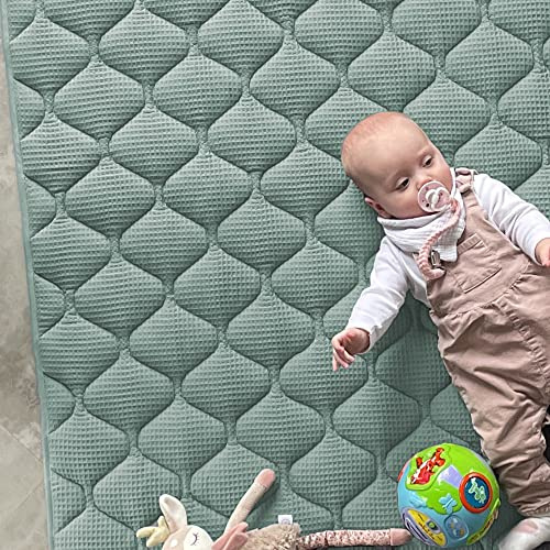 Sanosoft® Krabbeldecke - rutsch- & wasserfest - Made in Germany Mint 120x120cm