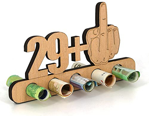 Giftota - Originelle Lustig Geldgeschenk - 29 + 1 - Geschenk zum 30.Geburtstag - Jubiläum - aus Holz - für Freunde, Familie