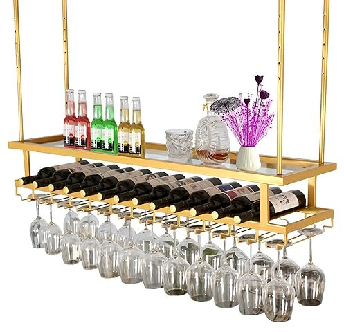 LIGUOYI Weinglashalter Regal, Umgekehrter Weinglashalter 60~200CM Leicht Zu Montieren Stielgläserregal Robust Und Langlebig Einstellbare Höhe Verwendet In Der Bar Küche, Weinglas Abtropfgestell
