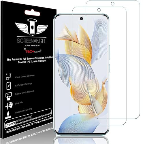 TECHGEAR [2 Pack Screen Protector fits Honor 90 5G [Screen Angel Edition] [Case Friendly] [Bubble Free] [FULL Screen Coverage] HD Clear Flexible TPU Film
