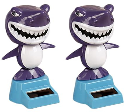 Uposao Shaking Head Shark Auto Armaturenbrett Dekoration Solar Wackelkopf Puppe Schwingenden Kopfschütteln Spielzeug Niedlich Tanzende Figur Desktop Ornament Für Die Fensterbank,Auto,Büro,Schreibtisch