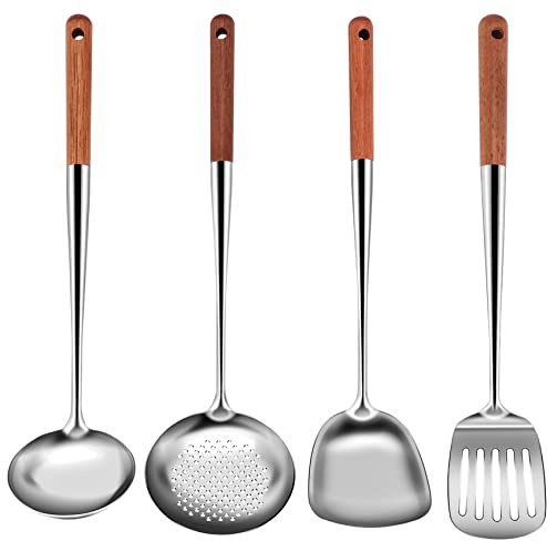 Lå handtag rofritt ål wok spatel kök vändbar ris sked slev matlagning verktyg redskap set