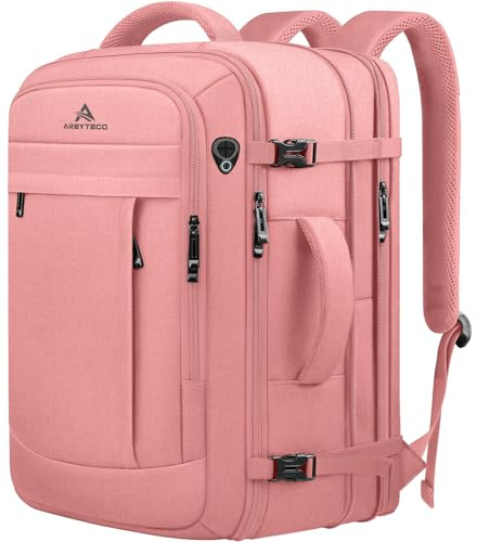 AREYTECO Mochila de viaje grande unisex F036 (paquete de 1), Pink, 17.3 Inch (20''x13''x10''), Mochilas de viaje para laptop